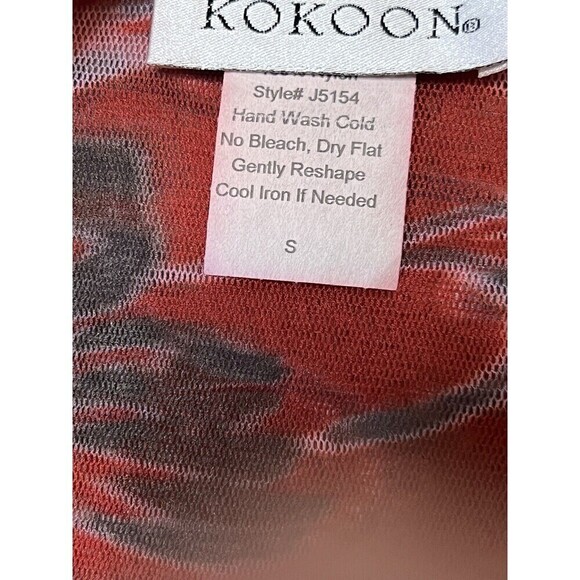 Kokoon Women’s Ruched Sleeve Raw Edge Floral Red Stretchy V-neck Wrap‎ Dress S - Picture 4 of 12